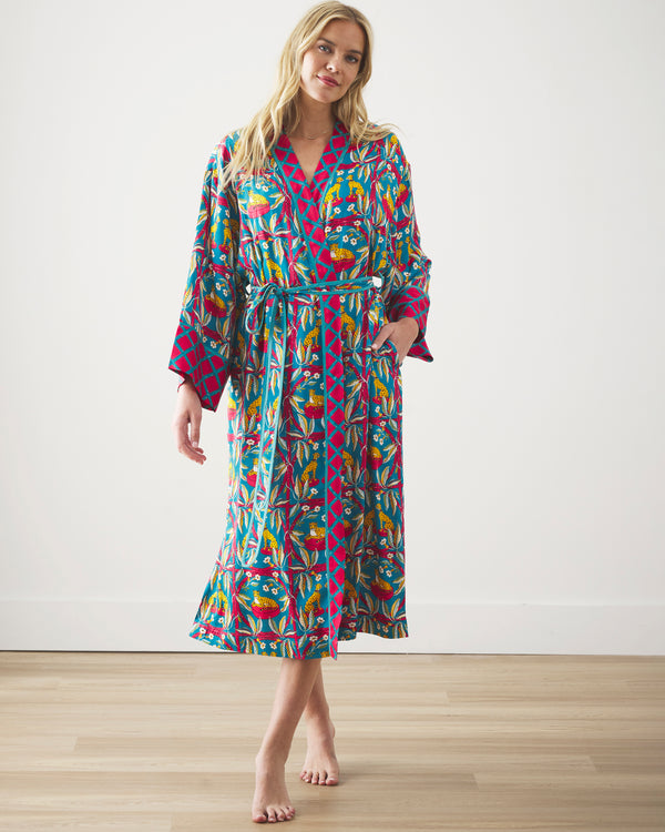 Royal Cheetah - Satin Robe - Ruby & Jade - Printfresh