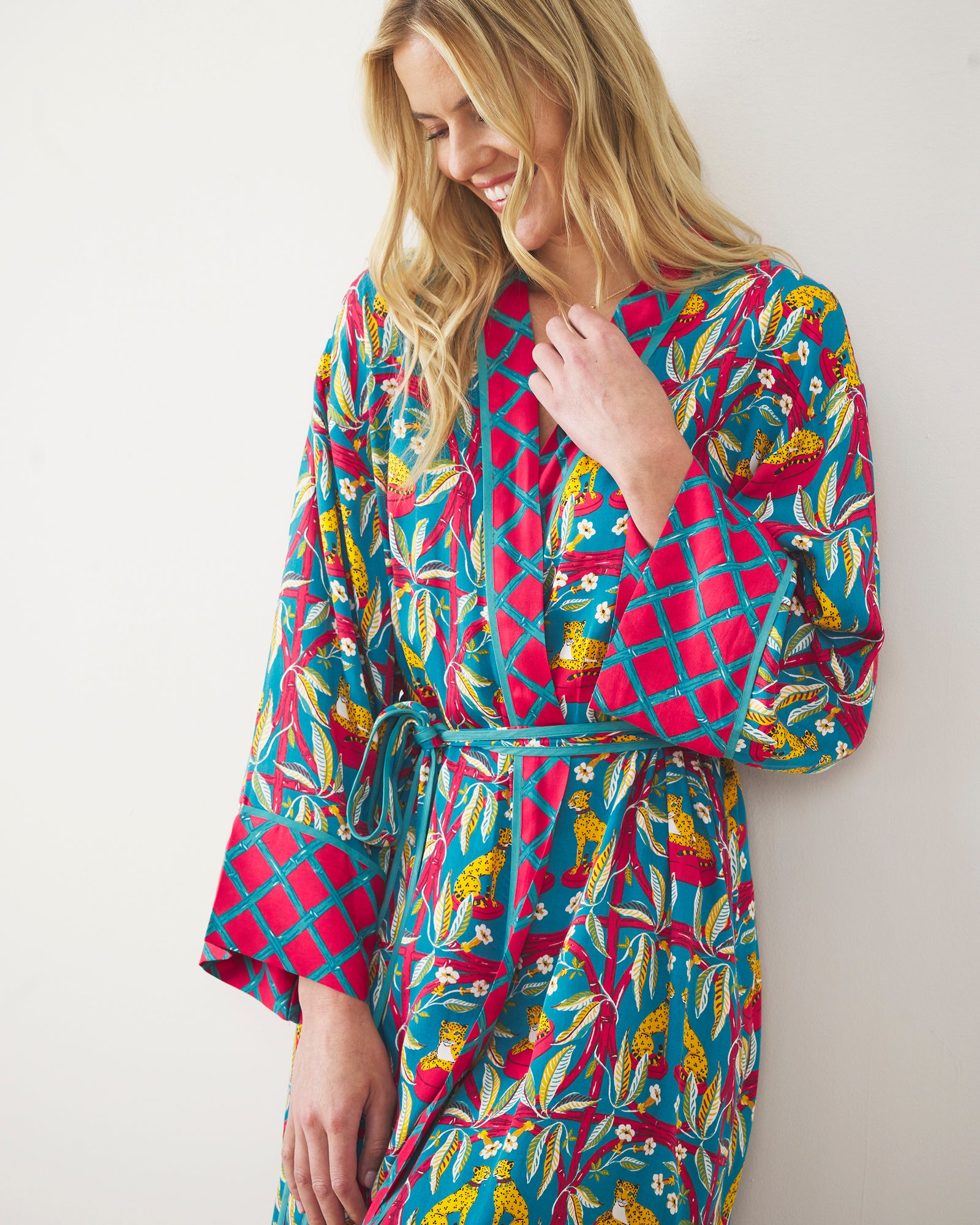 Royal Cheetah - Satin Robe - Ruby & Jade - Printfresh