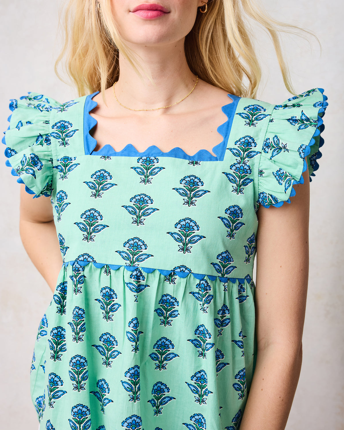 Aviary Flowers - Dunmore Blouse - Soft Sage - Printfresh