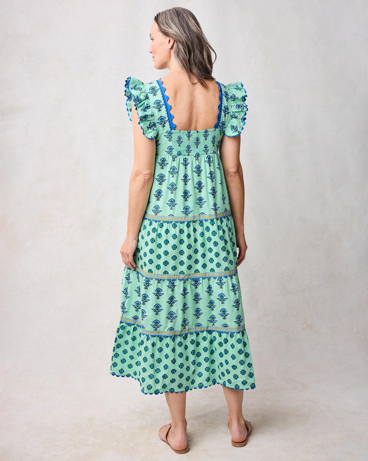Aviary Flowers - Dunmore Dress - Soft Sage - Printfresh