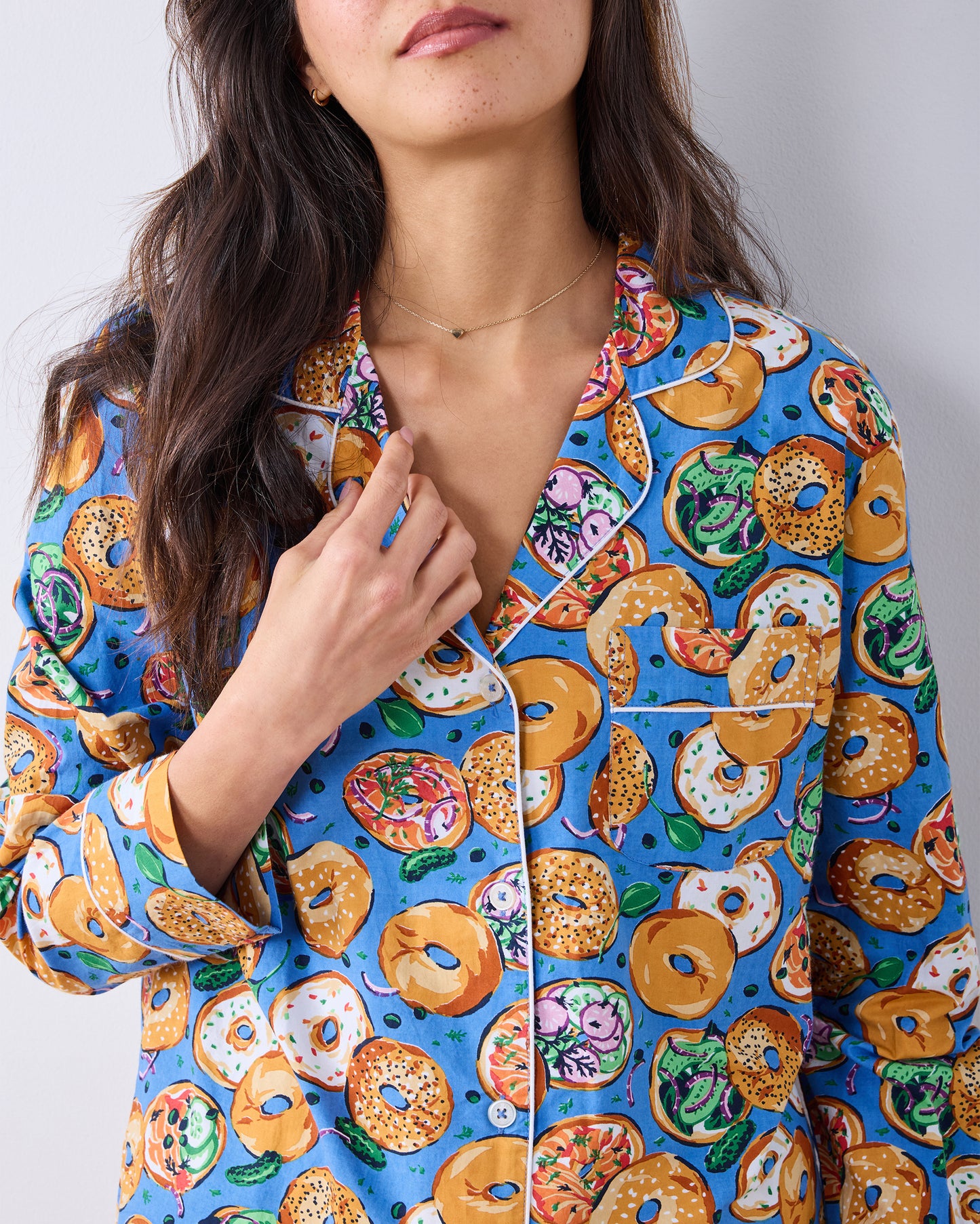 Bagels & Schmear - Long PJ Set - Brunch Blues - Printfresh