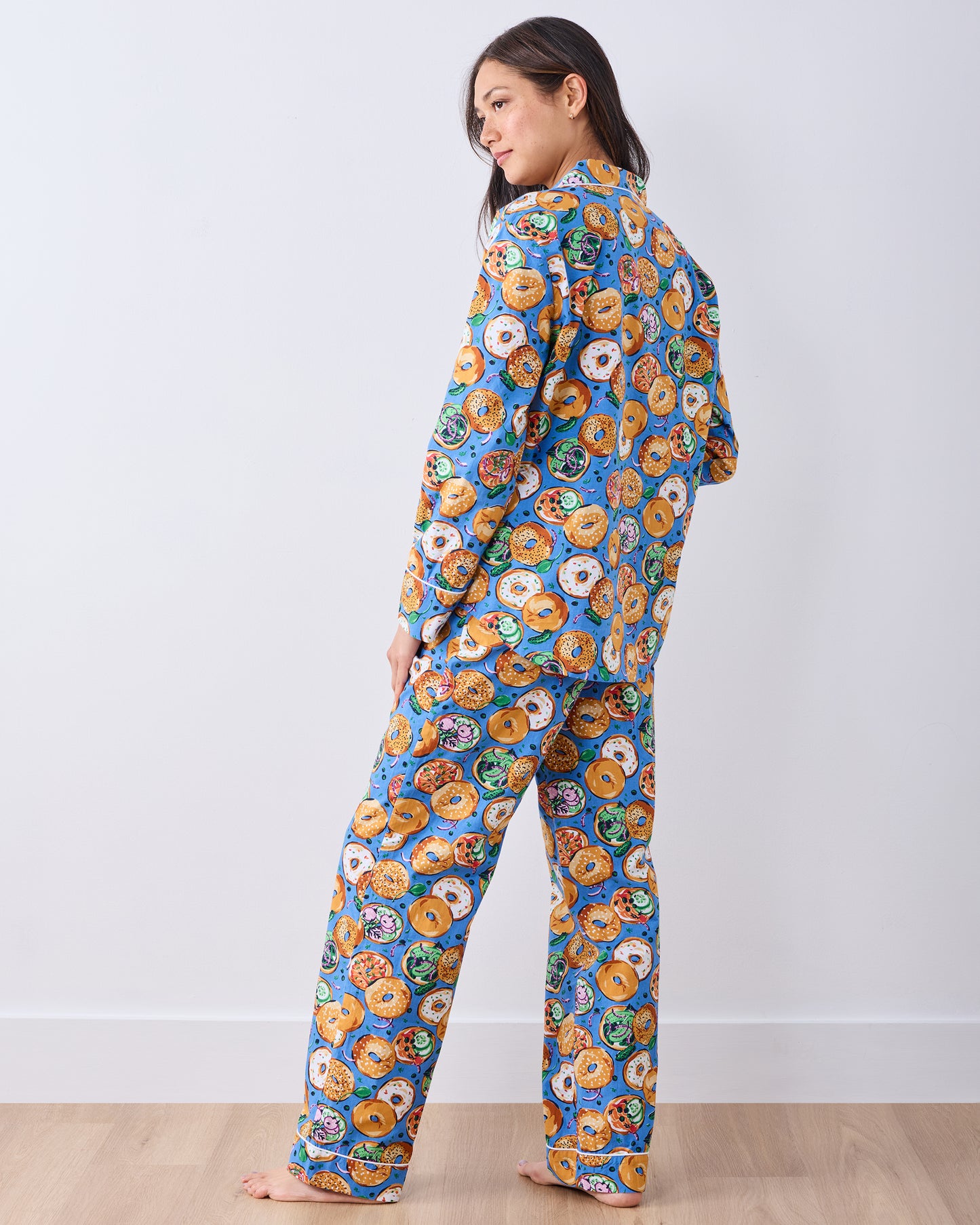 Bagels & Schmear - Long PJ Set - Brunch Blues - Printfresh