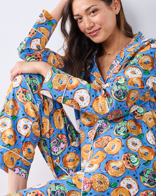 Bagels & Schmear - Long PJ Set - Brunch Blues - Printfresh