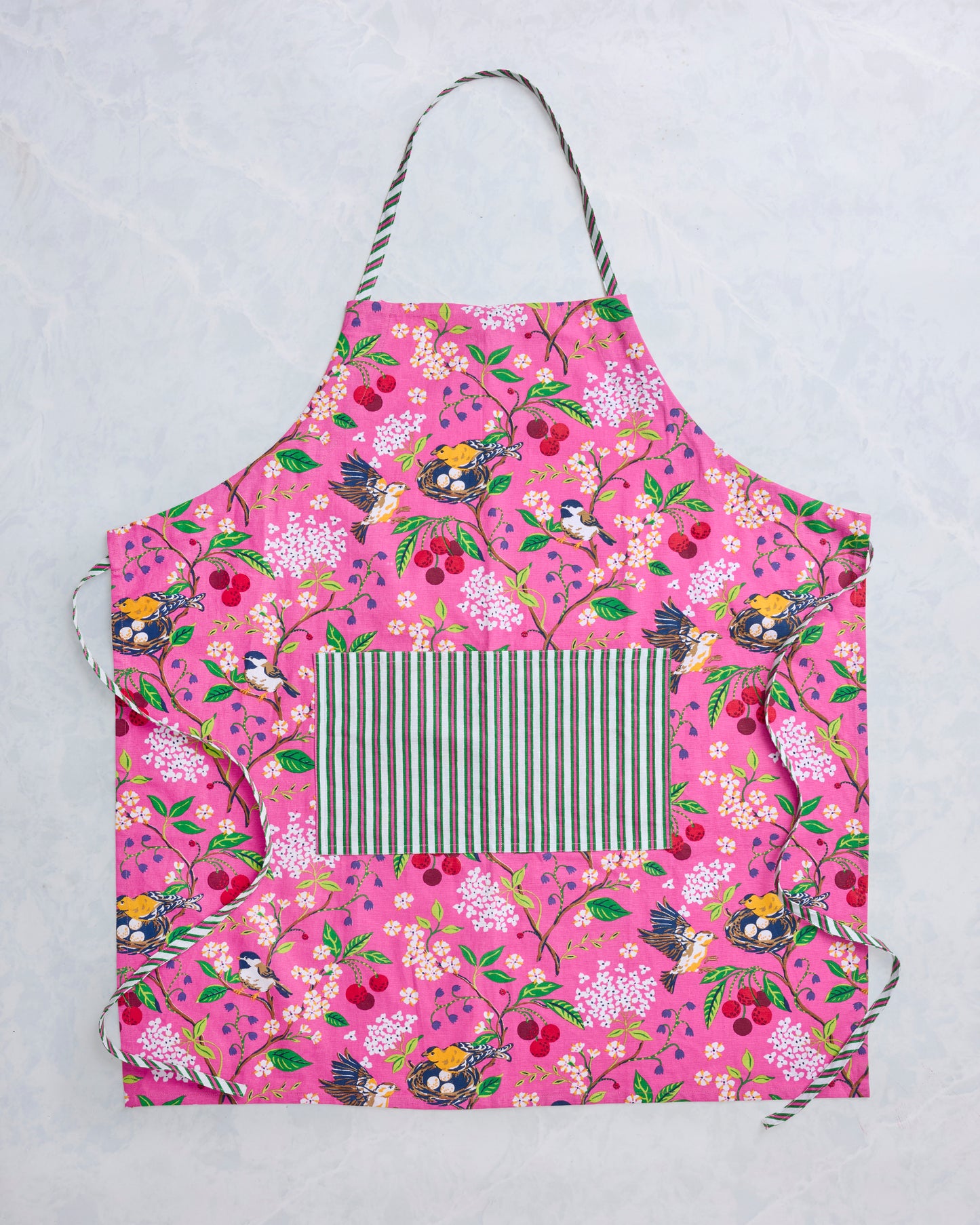 Bird & Blossom - Apron - Fuchsia Berry - Printfresh