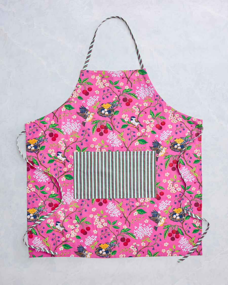 Bird & Blossom - Apron - Fuchsia Berry - Printfresh