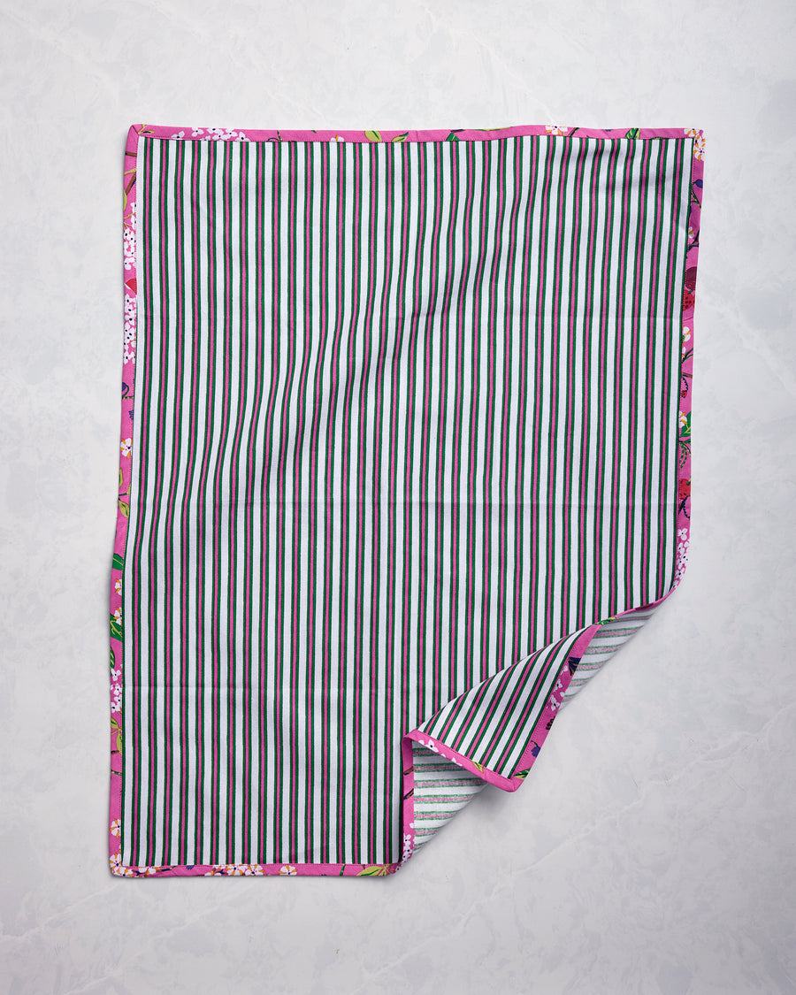 Bird & Blossom - Tea Towels Set of 2 - Fuchsia Berry - Printfresh