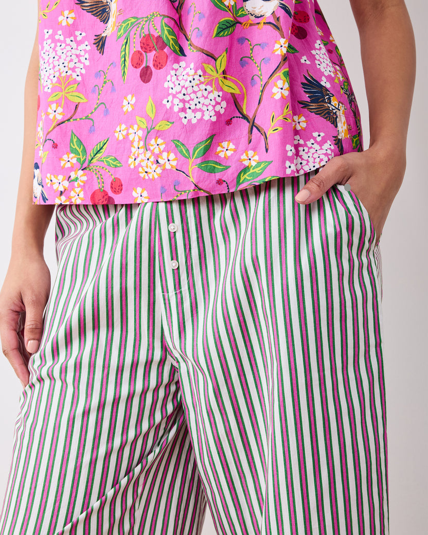Bird & Blossom - Cami & Ruffle Crop Pants Set - Fuchsia Berry - Printfresh