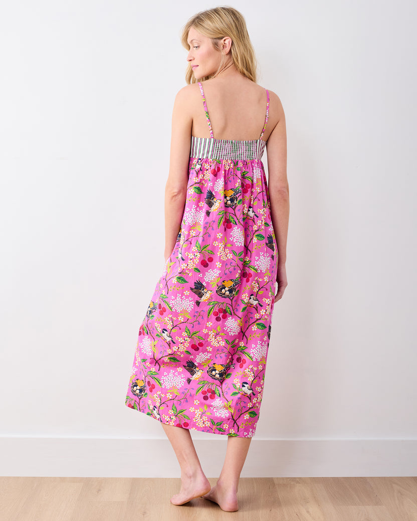 Bird & Blossom - Daydream Nightgown - Fuchsia Berry - Printfresh
