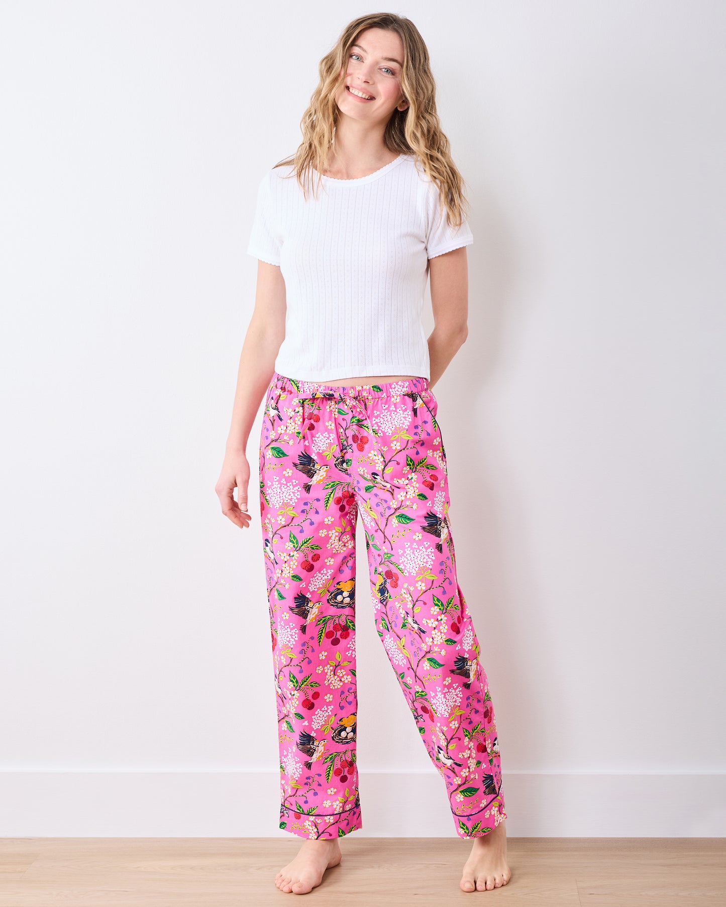 Bird & Blossom - Tall PJ Pants - Fuchsia Berry - Printfresh