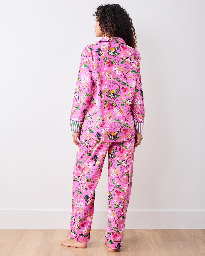 Bird & Blossom - Long PJ Set - Fuchsia Berry - Printfresh