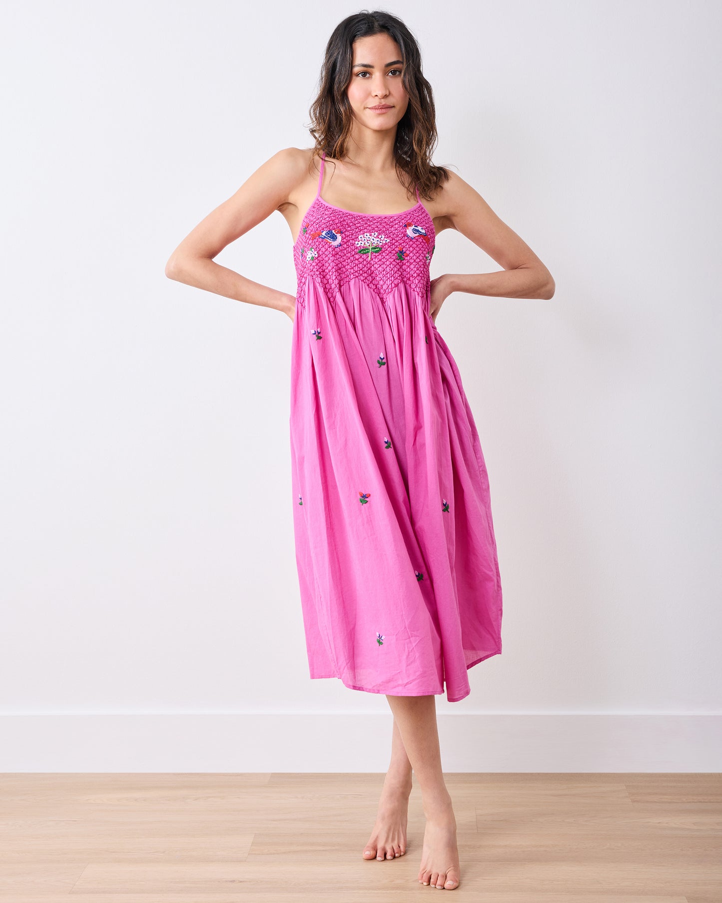 Bird & Blossom - Naya Nightie - Fuchsia Berry - Printfresh