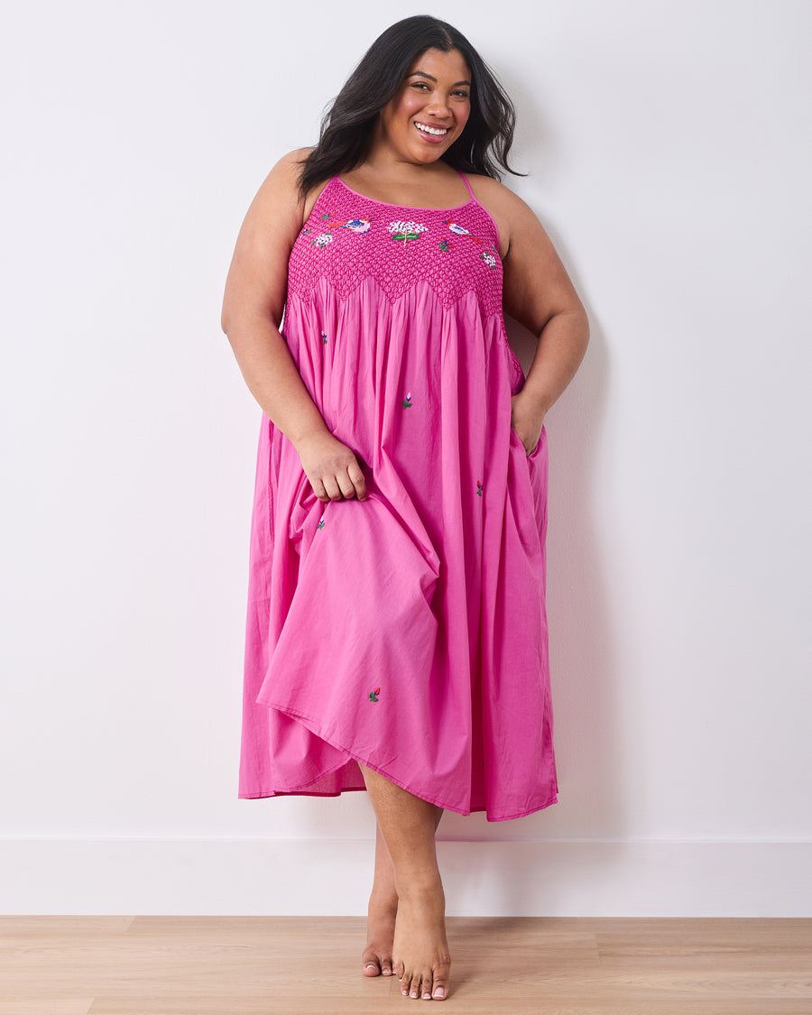 Bird & Blossom - Naya Nightie - Fuchsia Berry - Printfresh