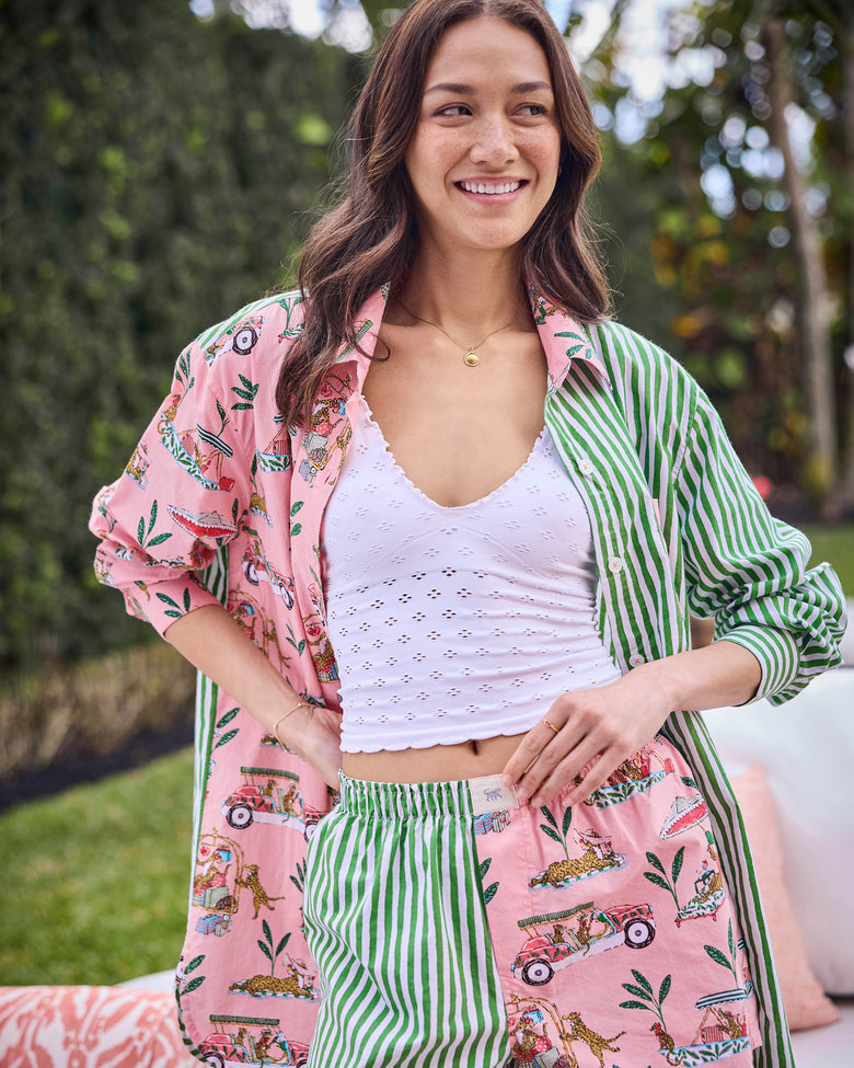 Cabana Cats - Boyfriend Boxer - Peach Daiquiri - Printfresh