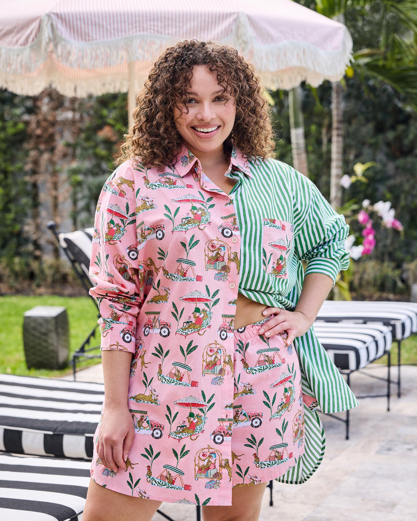 Cabana Cats - Boyfriend Boxer - Peach Daiquiri - Printfresh