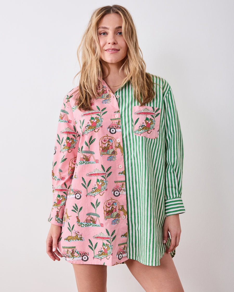 Cabana Cats - Everyday Button Down - Peach Daiquiri - Printfresh