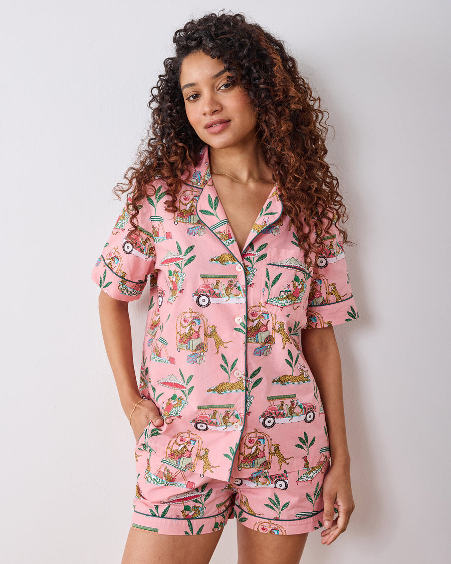 Cabana Cats - Short PJ Set - Peach Daiquiri - Printfresh
