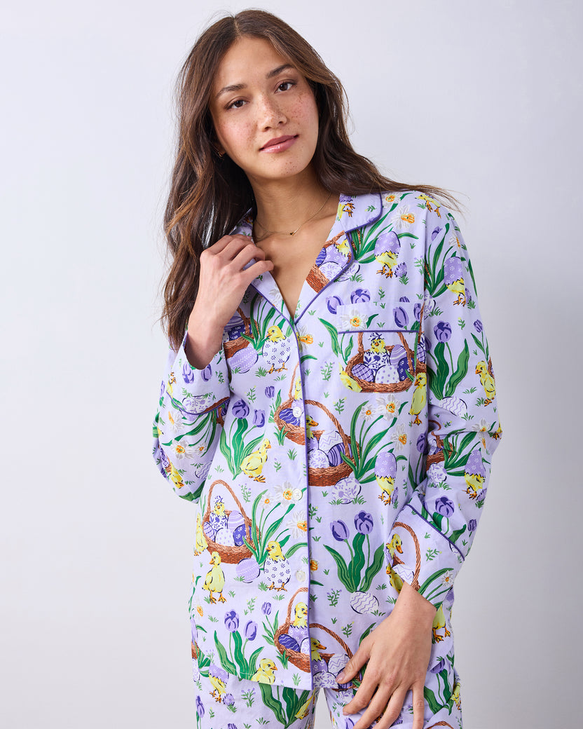 Egg Hunt - Long PJ Set - Dusty Lilac - Printfresh