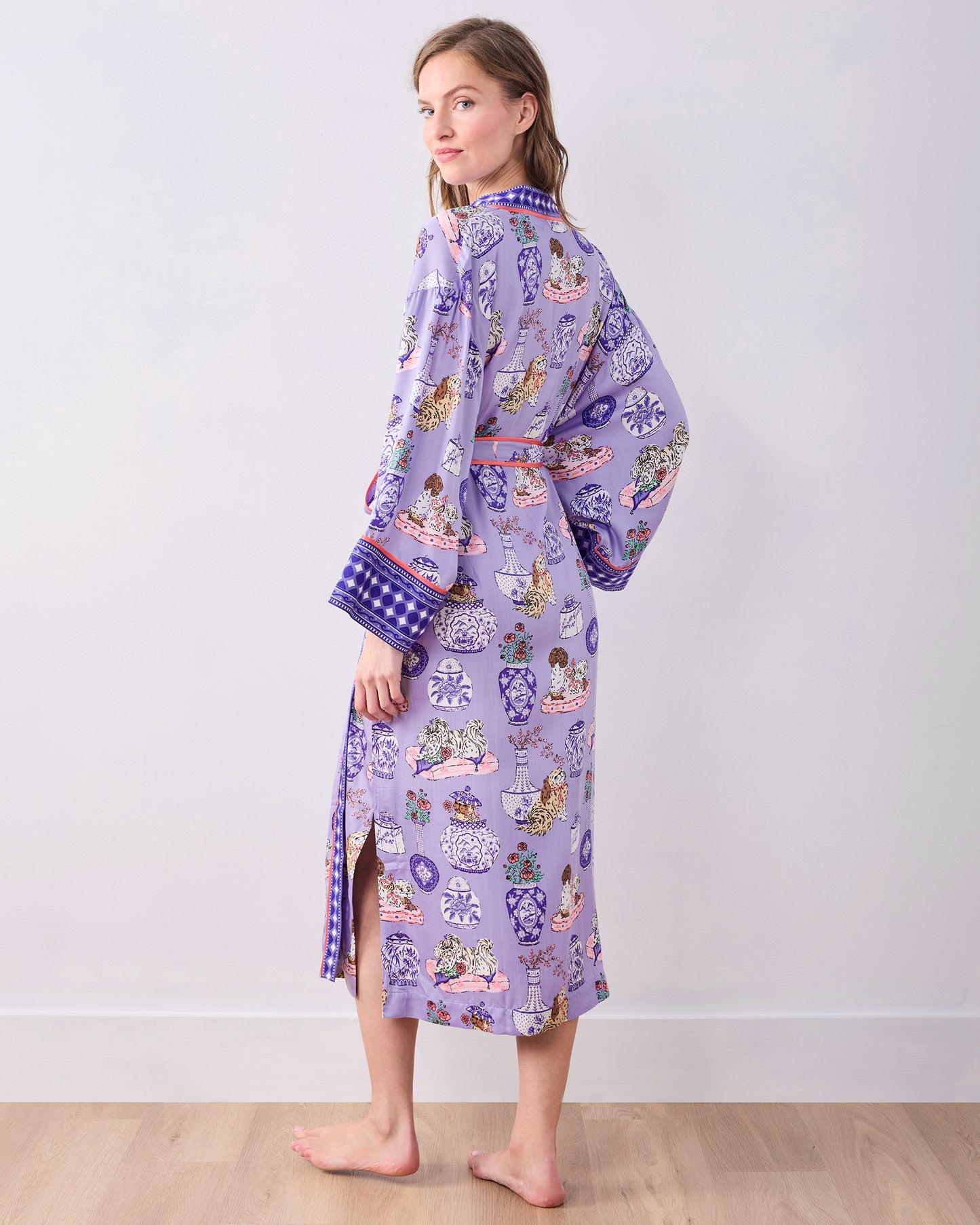 Fancy Dogs - Eco Satin Robe - Lavender Glaze - Printfresh