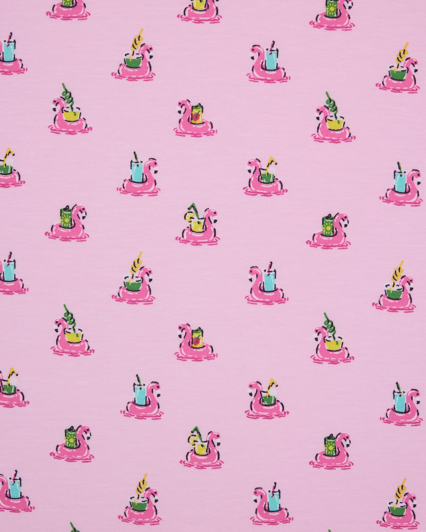 Flamingo Floaties - Kids Short Sleeve PJ Set - Pink Lemonade