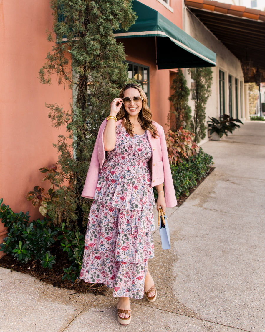 Flora Flamingo - Lana Dress - Pink Posey - Printfresh