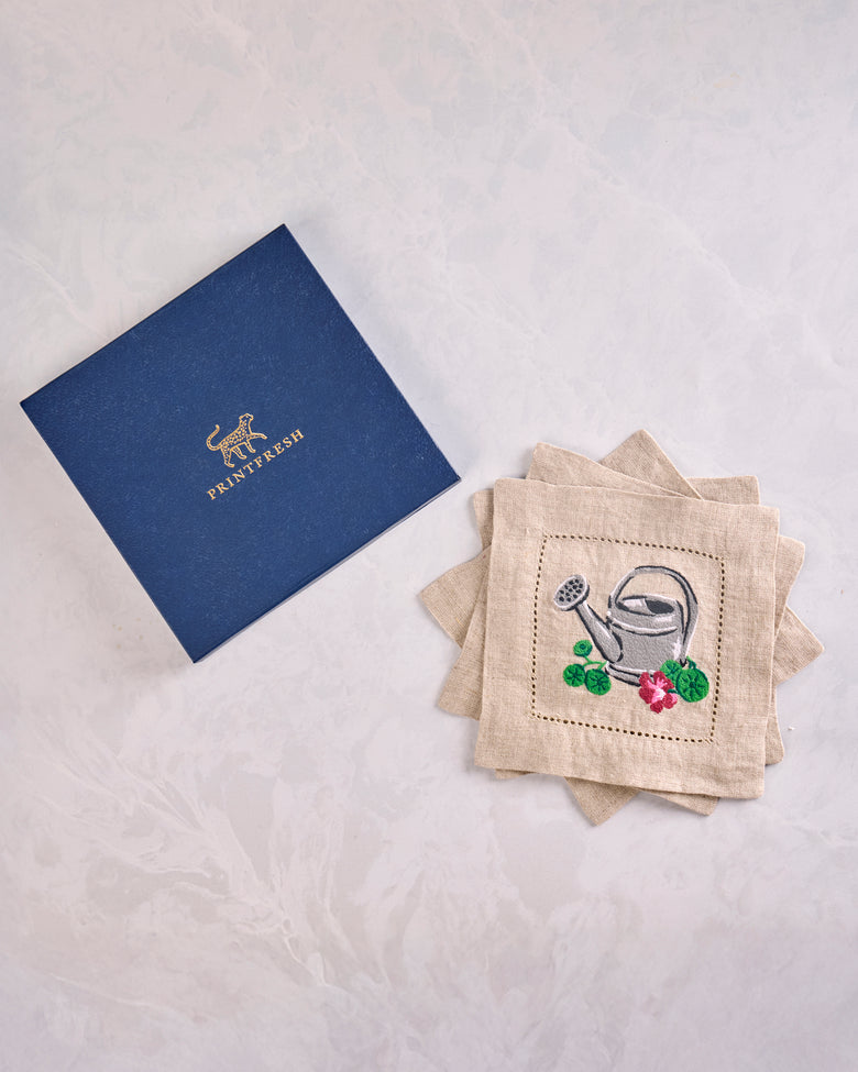 Green Thumb - Cocktail Napkins Set of 4 - Pink Cosmos - Printfresh