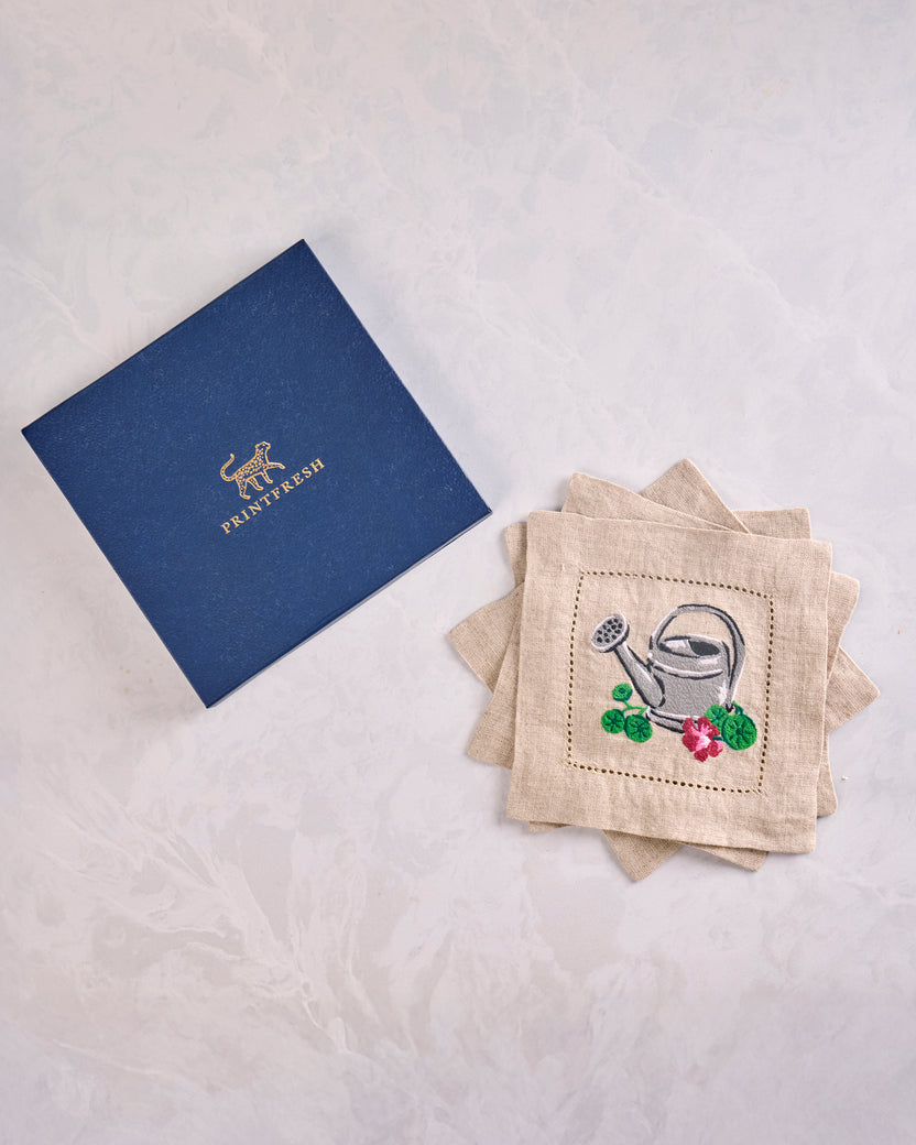 Green Thumb - Cocktail Napkins Set of 4 - Pink Cosmos - Printfresh