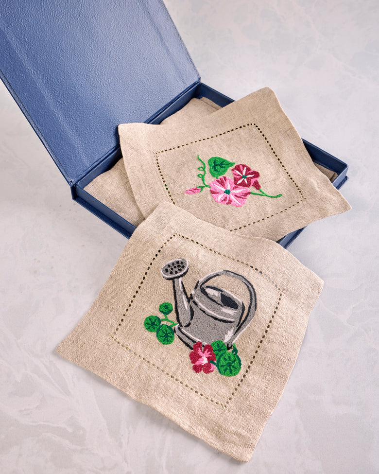 Green Thumb - Cocktail Napkins Set of 4 - Pink Cosmos - Printfresh