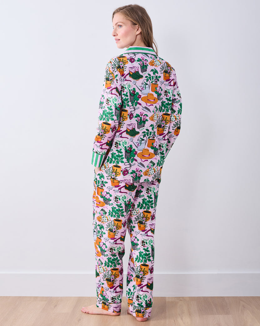 Green Thumb - Long PJ Set - Pink Cosmos - Printfresh