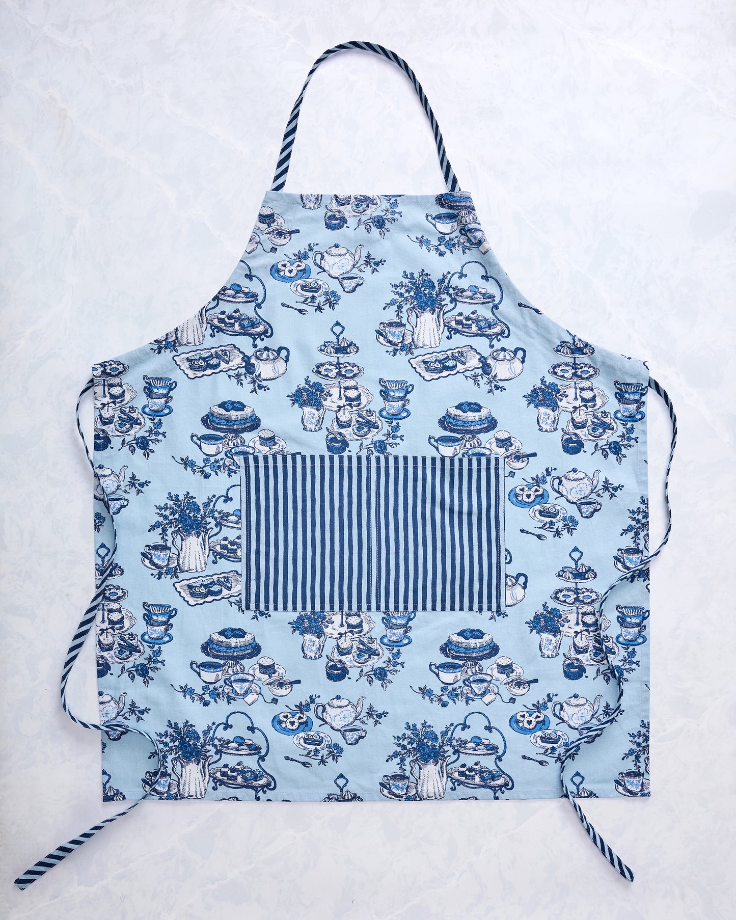 High Tea Toile - Apron - Notting Hill Blue - Printfresh