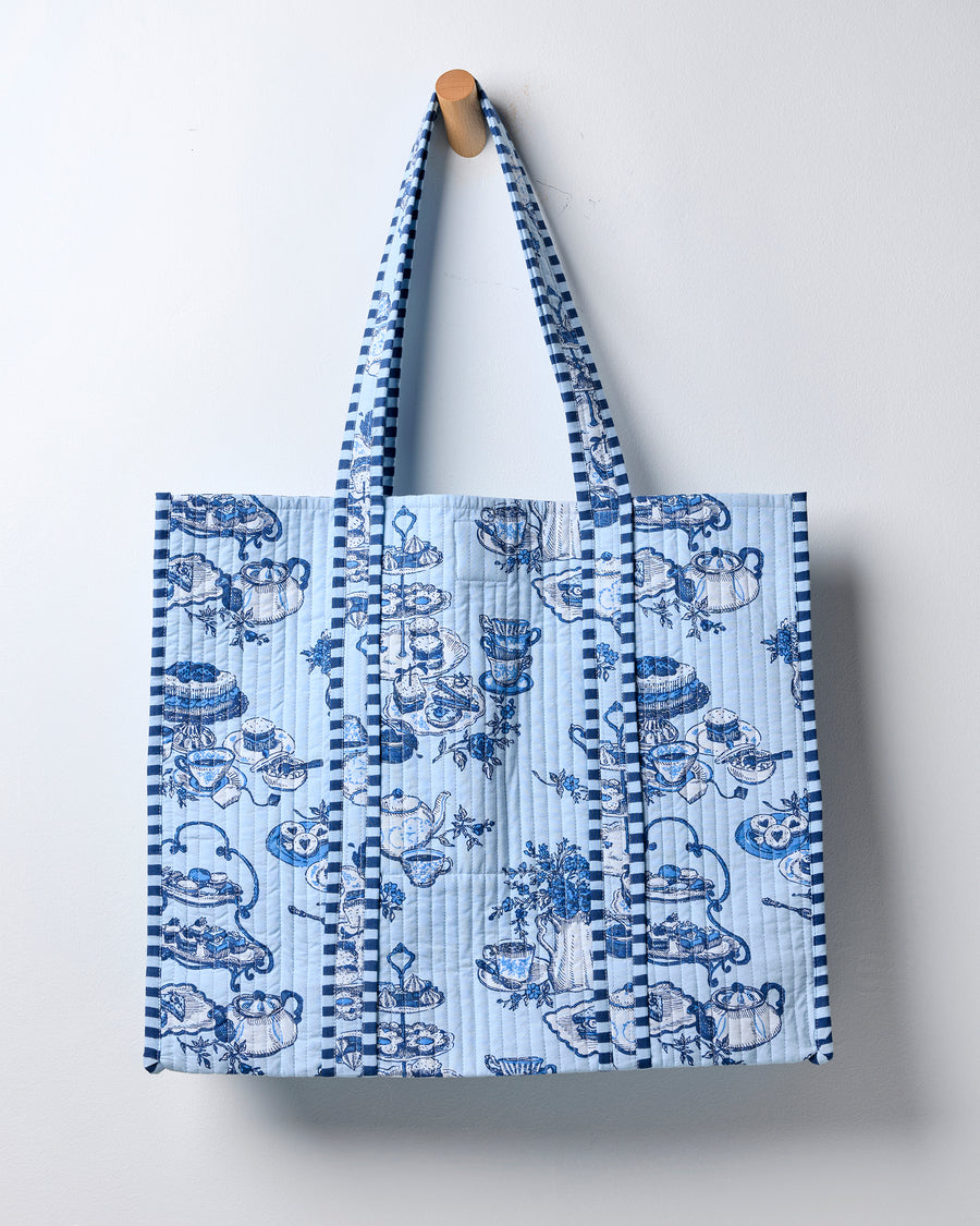 High Tea Toile - Traveler Tote - Notting Hill Blue - Printfresh