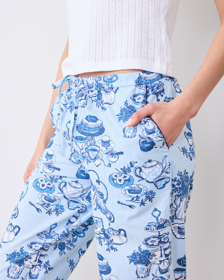 High Tea Toile - PJ Pants - Notting Hill Blue - Printfresh