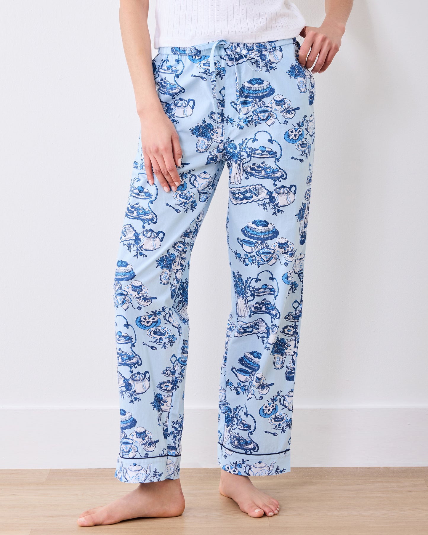 High Tea Toile - PJ Pants - Notting Hill Blue - Printfresh