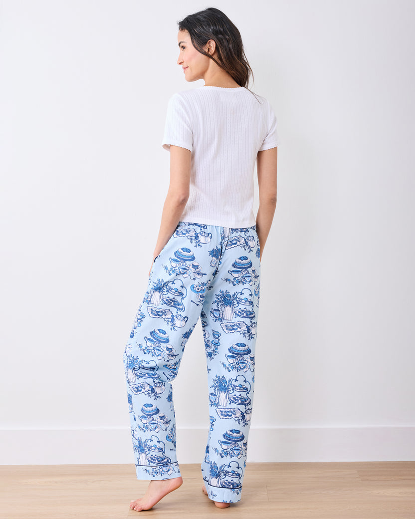 High Tea Toile - PJ Pants - Notting Hill Blue - Printfresh