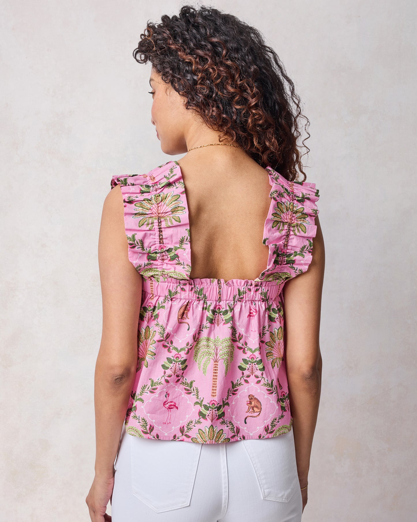 Island Muse - Maya Top - Pink Flamingo