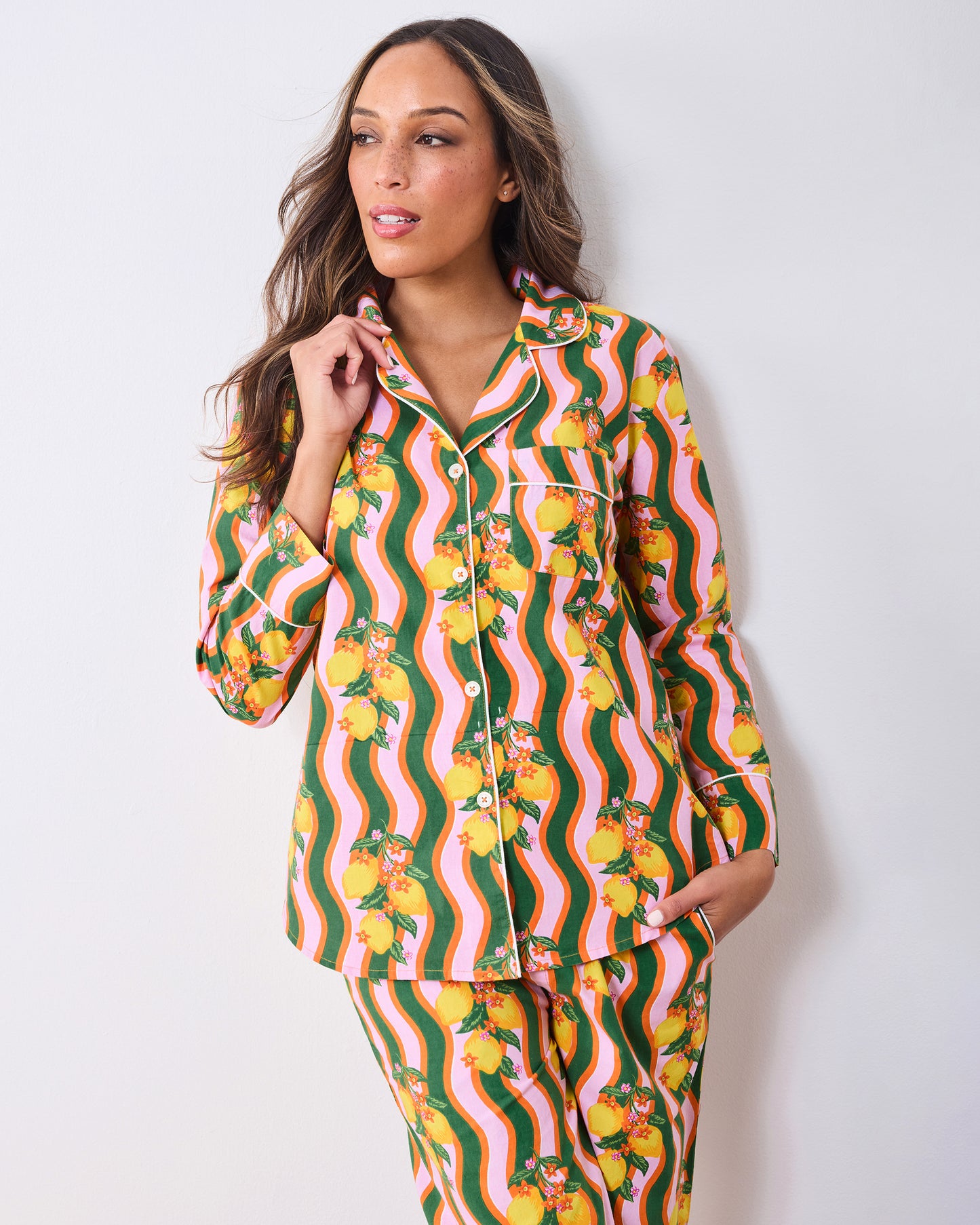 Lemon Twist - Petite Long PJ Set - Limoncello - Printfresh