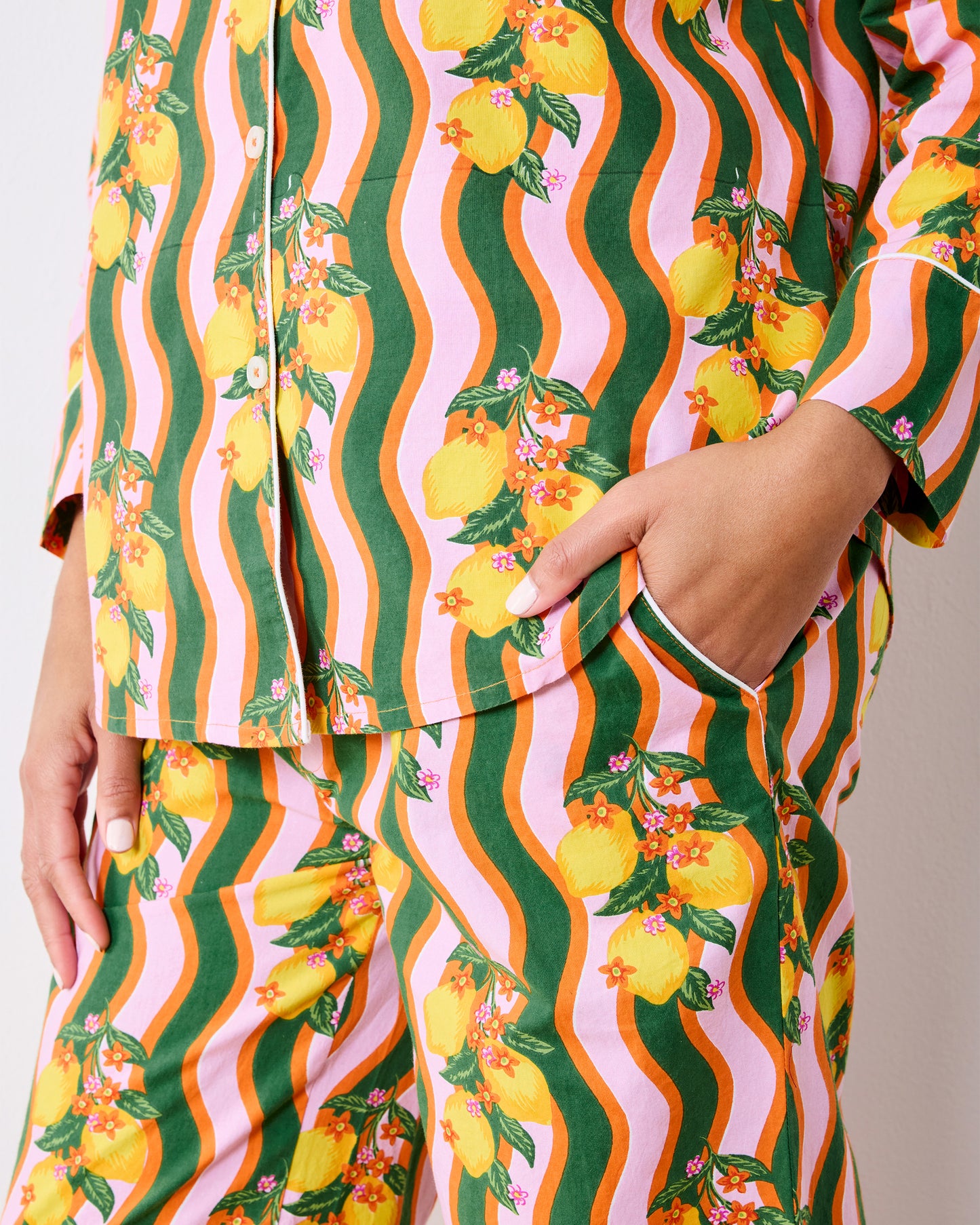 Lemon Twist - Petite Long PJ Set - Limoncello - Printfresh