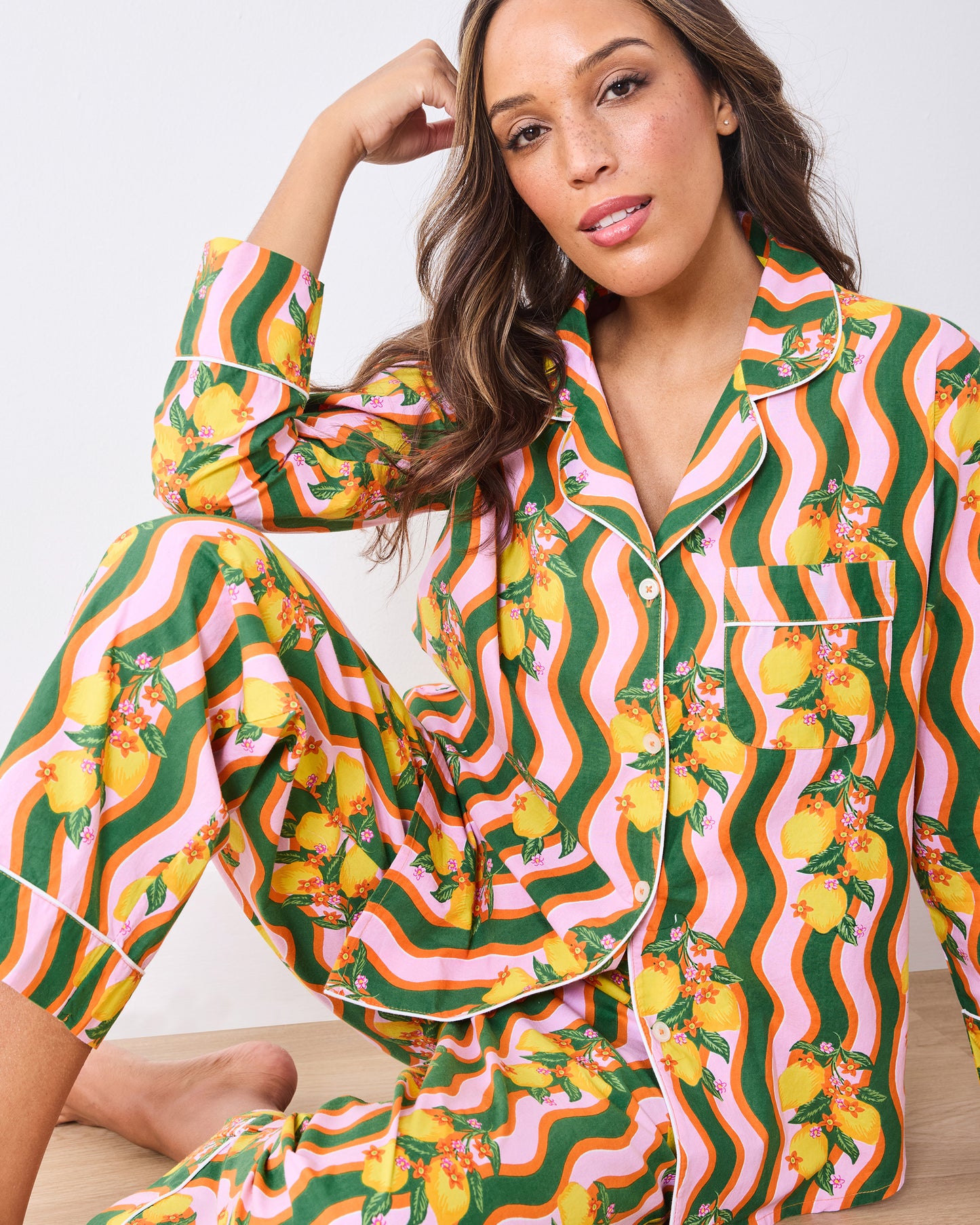 Lemon Twist - Petite Long PJ Set - Limoncello - Printfresh