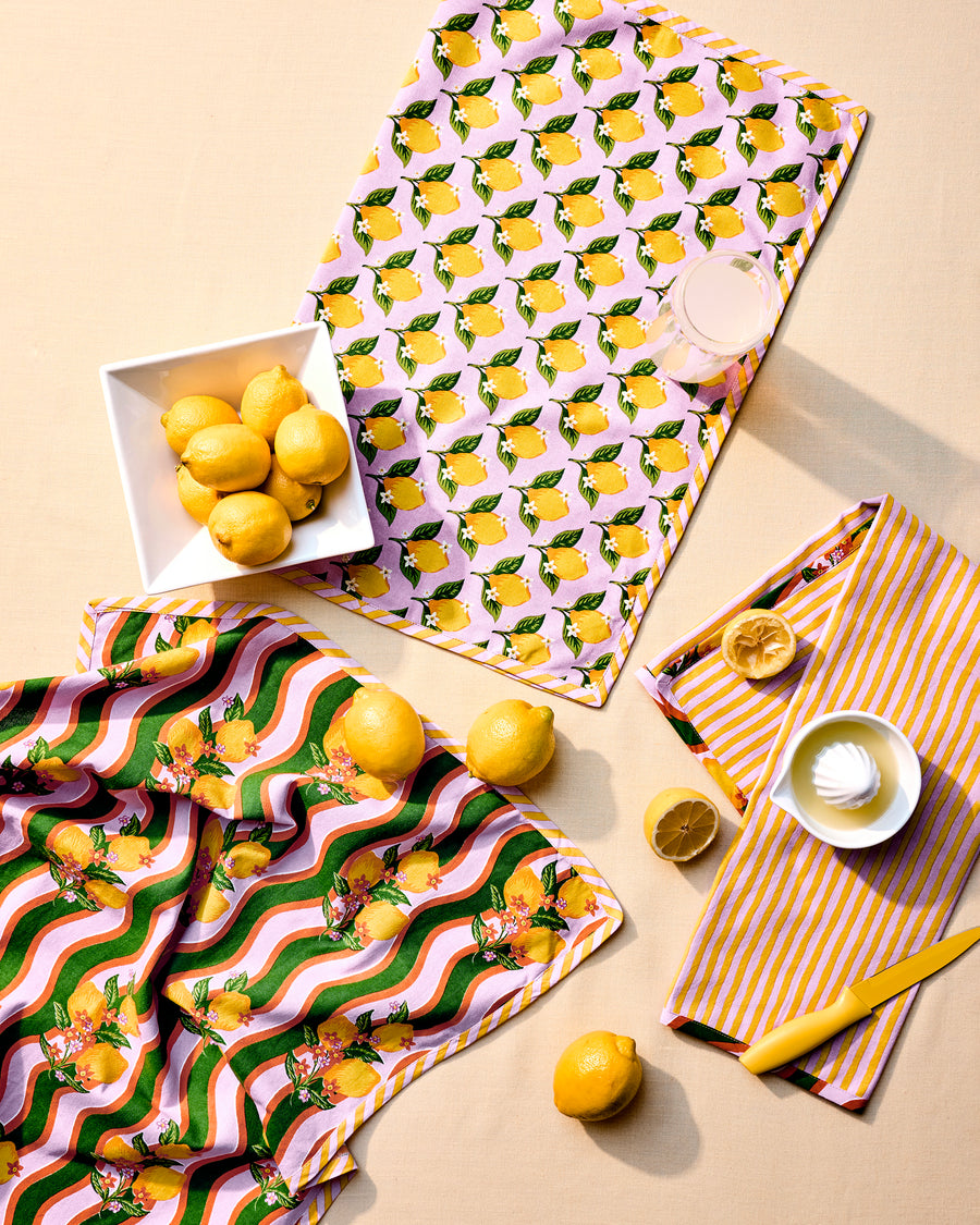Lemon Twist - Tea Towels Set of 3 - Limoncello - Printfresh