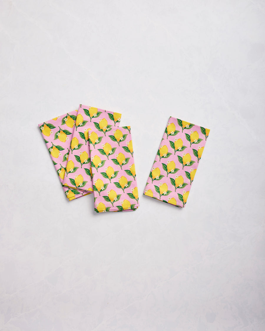 Lemon Twist - Dinner Napkins Set of 4 - Limoncello - Printfresh