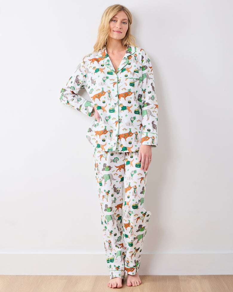 Lucky Paws - Long PJ Set - Irish Cream - Printfresh