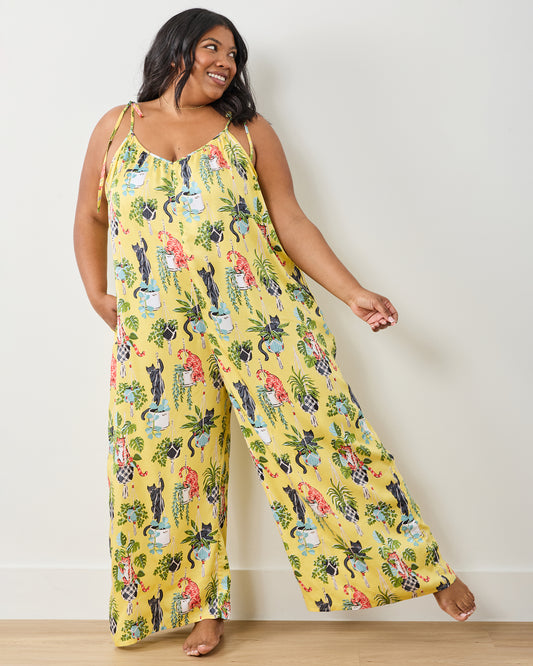 Macrame Mischief - Eco Satin Jaipur Jumpsuit - Sunshine - Printfresh