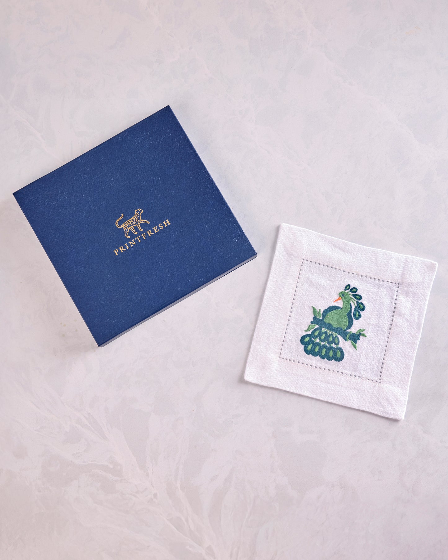 Mah Jongg Menagerie - Cocktail Napkins Set of 6 - Pale Jade - Printfresh