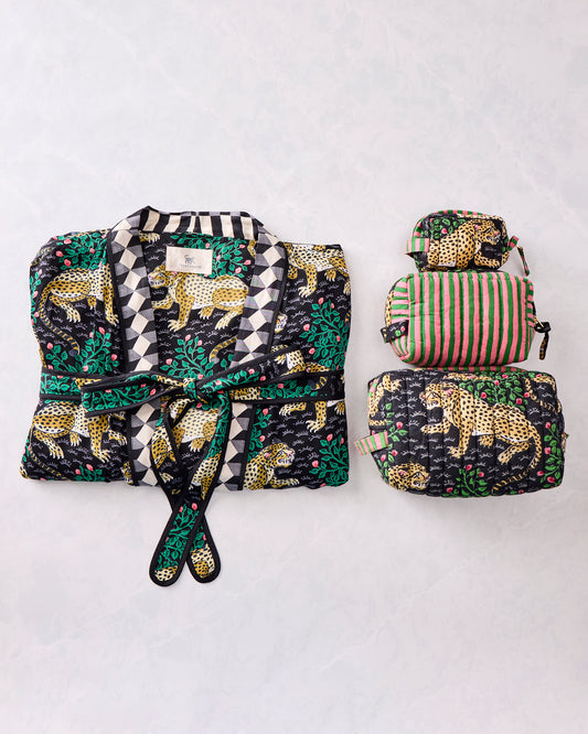 Bagheera - Eco Satin Robe & Pouches Bundle - Ink - Printfresh