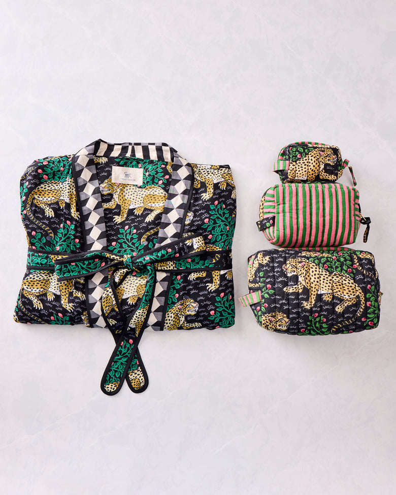 Bagheera - Eco Satin Robe & Pouches Bundle - Ink - Printfresh