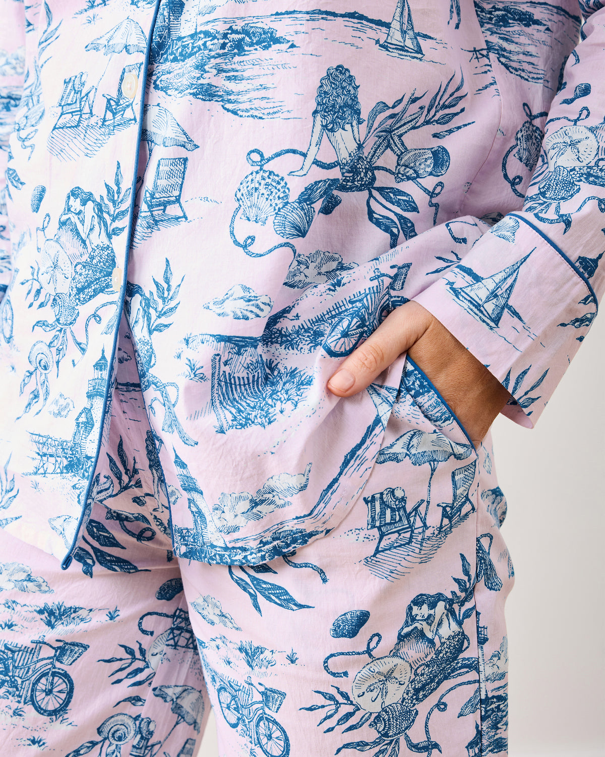 Mermaid Toile - Long PJ Set - Blush - Printfresh