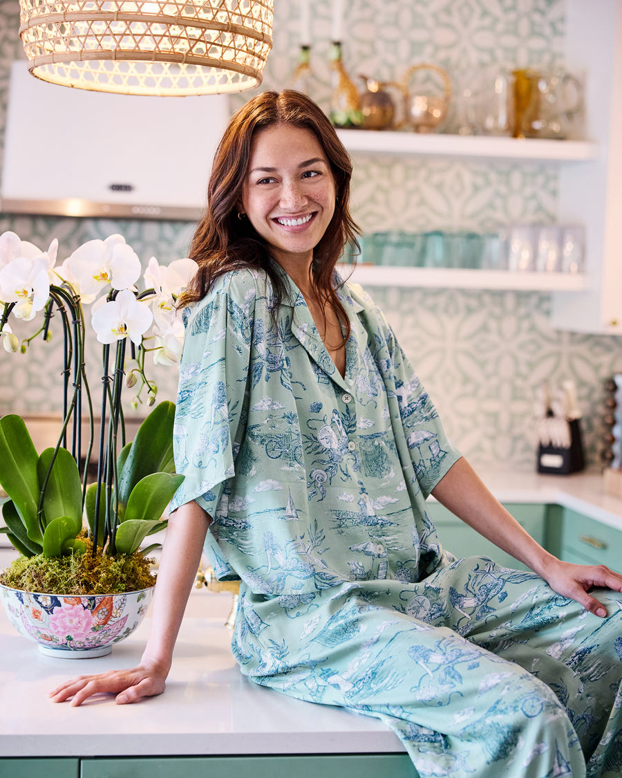 Mermaid Toile - Eco Satin Wildest Dreams Set - Seafoam - Printfresh