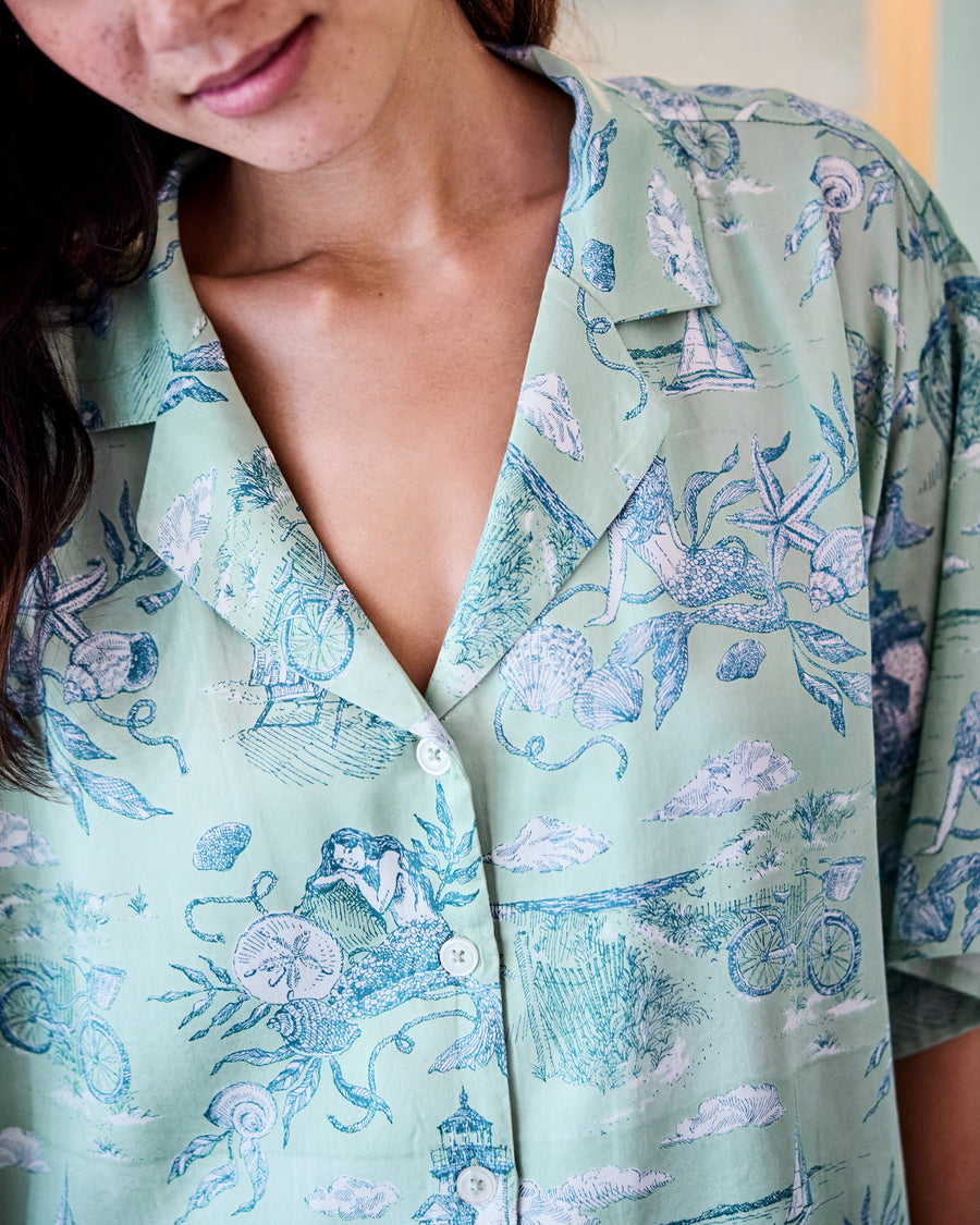 Mermaid Toile - Eco Satin Wildest Dreams Set - Seafoam - Printfresh