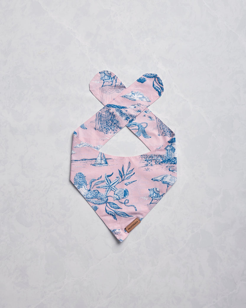 Mermaid Toile - Pet Bandana - Blush - Printfresh
