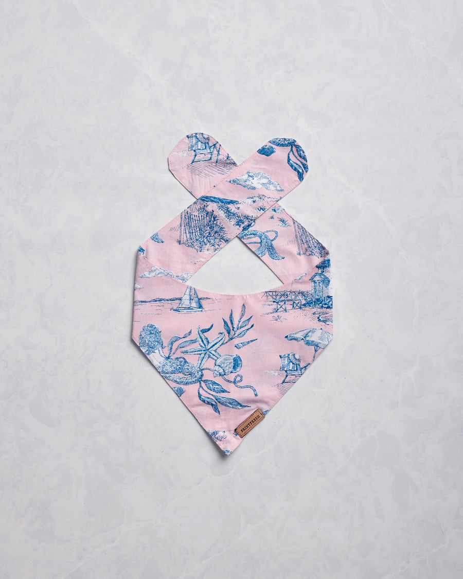 Mermaid Toile - Pet Bandana - Blush - Printfresh