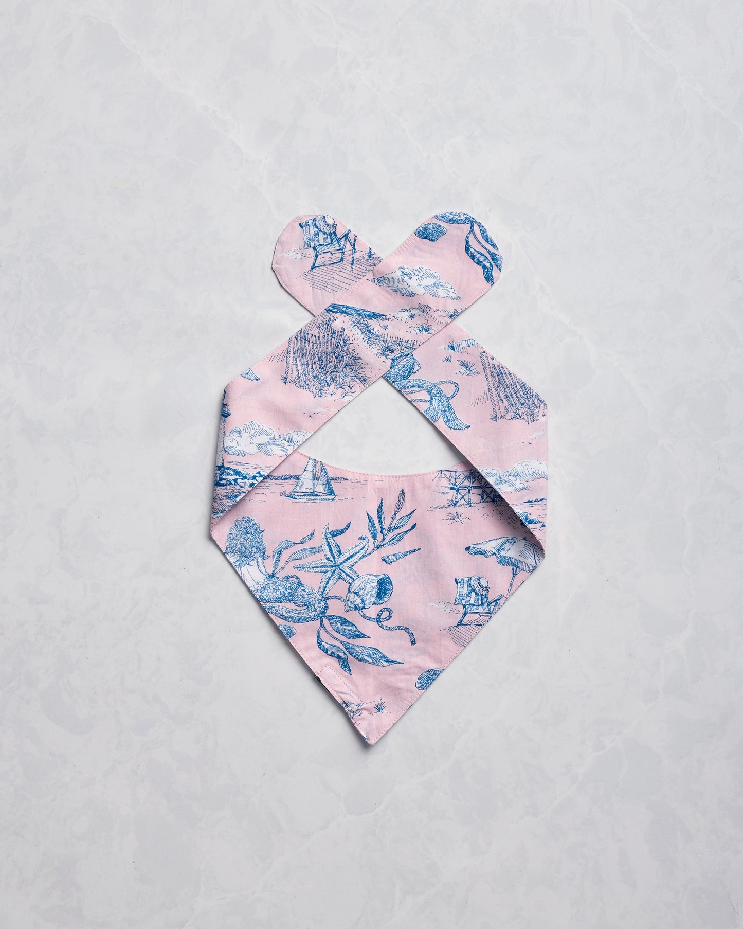 Mermaid Toile - Pet Bandana - Blush - Printfresh